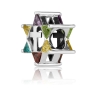 Marina Jewelry Multi-Colored Gemstone Cross and Star of David Bead Charm - 2