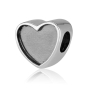 Marina Jewelry Sterling Silver Heart Bead Charm with Roman Cross - 2