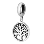 Marina Jewelry Sterling Silver Circular Cutout Tree of Life Pendant Charm - 1