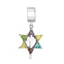 Marina Jewelry Multi-Colored Gemstone Cross and Star of David Pendant Charm - 1