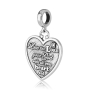 Marina Jewelry Sterling Silver Double-Sided Heart Pendant Charm with Prayer and Cubic Zirconia - 1