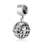Marina Jewelry Sterling Silver Globe of the World Pendant Charm with Prayer  - 2