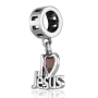 Marina Jewelry Sterling Silver ‘I Heart Jesus’ Pendant Charm with Ruby - 2