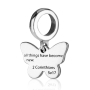 Marina Jewelry Sterling Silver Butterfly Pendant Charm with Prayer - 2