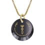 Nano Jewelry 24k Gold Plated & Gemstone Grafted-In Necklace with 24k Gold Micro-Inscription (Black) - 1