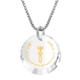 Nano Jewelry Sterling Silver & Gemstone Grafted-In Necklace with 24k Gold Micro-Inscription - Choice of Color - 1