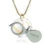 Nano Jewelry 24k Gold Plated & Gemstone Grafted-In Necklace with 24k Gold Micro-Inscription - Choice of Color - 4