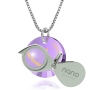 Nano Jewelry Sterling Silver & Gemstone Grafted-In Necklace with 24k Gold Micro-Inscription (Purple) - 2