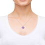 Nano Jewelry Sterling Silver & Gemstone Grafted-In Necklace with 24k Gold Micro-Inscription (Purple) - 5