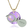 Nano Jewelry 24k Gold Plated & Gemstone Grafted-In Necklace with 24k Gold Micro-Inscription (Purple) - 2