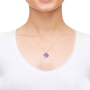 Nano Jewelry 24k Gold Plated & Gemstone Grafted-In Necklace with 24k Gold Micro-Inscription (Purple) - 5
