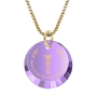 Nano Jewelry 24k Gold Plated & Gemstone Grafted-In Necklace with 24k Gold Micro-Inscription (Purple) - 1