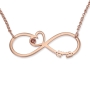 Gold-Plated English/Hebrew Infinity Heart Birthstone Personalized Name Necklace - 5