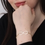 Gold-Plated English/Hebrew Infinity Name Bracelet - 4