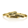 Sterling Silver Stackable Name Ring with Color Option - 2