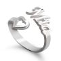 Elegant Sterling Silver Name Ring with Heart - Color Choice - 1