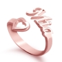 Elegant Sterling Silver Name Ring with Heart - Color Choice - 3