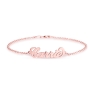 Delicate Sterling Silver Name Bracelet with Chain - 3