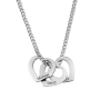 Hebrew/English Chain Name Necklace with Hearts - Silver or Gold-Plated - 1