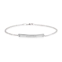 Sterling Silver Unisex Bar Name Bracelet with Rolo Chain - Color Choice - 1