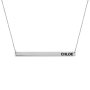 Horizontal Sterling Silver Bar Name Necklace - Choice of Color - 1