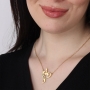 Gold Plated Musical Notes Love Heart Name Necklace - Up to 2 Names in English or Hebrew - 3