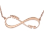 Gold Plated Double Thickness English / Hebrew Infinity Necklace with up to Two Names - 2