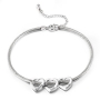 Hebrew/English Name Bracelet for Moms with Heart Charms -  Silver or Gold-Plated - 1