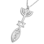 Sterling Silver Messianic Grafted-In Personalized Name Necklace - 1