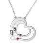 Sterling Silver Double Heart Name Necklace For Mom (Up to Two Names) - 2