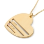 Gold-Plated English/Hebrew Heart Necklace For Mom (Up to Four Names) - 3