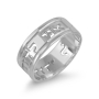 Classic Sterling Silver Cutout Hebrew / English Personalized Ring - 1