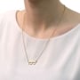 24K Gold Plated Silver Hebrew Name Necklace in Classic Type Font - 2