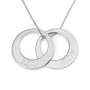 Sterling Silver Hebrew/English Name Rings Necklace (Up to 5 names) with Color Option - 2