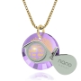 Nano Jewelry 24K Gold Plated “Our Father In Heaven” Micro-Inscribed Gemstone Mandala Necklace (Choice of Color) - 9