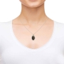 Nano Sterling Silver and Onyx Framed Oval Grafted-In Necklace with 24K Gold Micro-Inscription - 3