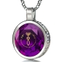 Nano Sterling Silver and Gemstone Grafted-In Necklace with 24K Gold Micro-Inscription (Purple) - 1