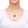 Nano 24K Gold Plated and Gemstone Grafted-In Necklace with 24K Gold Micro-Inscription (Purple) - 4