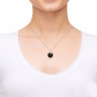 Nano Sterling Silver and Gemstone Grafted-In Necklace with 24K Gold Micro-Inscription (Black) - 4