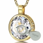 Nano 24K Gold Plated and Gemstone Grafted-In Necklace with 24K Gold Micro-Inscription (White) - 3