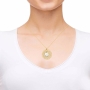 Nano Jewelry 24k Gold Plated and Crystal Grafted-In Mandala Necklace with 24k Gold Micro-Inscription (White) - 4