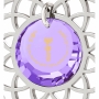 Nano Sterling Silver & Crystal Grafted-In Mandala Necklace with 24k Gold Micro-Inscription (Purple) - 2