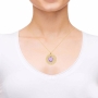 Nano 24K Gold Plated and Crystal Grafted-In Mandala Necklace with 24K Gold Micro-Inscription (Purple) - 4