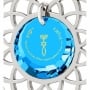 Nano Jewelry Sterling Silver & Crystal Grafted-In Mandala Necklace with 24k Gold Micro-Inscription (Blue) - 2