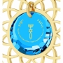 Nano Jewelry 24k Gold Plated & Crystal Grafted-In Mandala Necklace with 24k Gold Micro-Inscription (Blue) - 2