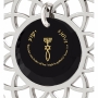 Nano Jewelry Sterling Silver & Crystal Grafted-In Mandala Necklace with 24k Gold Micro-Inscription (Black) - 2