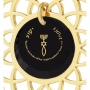Nano Jewelry 24k Gold Plated & Crystal Grafted-In Mandala Necklace with 24k Gold Micro-Inscription (Black) - 2