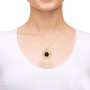 Nano Jewelry 24k Gold Plated & Crystal Grafted-In Mandala Necklace with 24k Gold Micro-Inscription (Black) - 4
