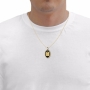 Nano Jewelry 14K Gold and Onyx Ten Commandments Necklace with 24K Gold Micro-Inscription - 5