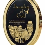 Nano 14K Gold and Onyx Framed Oval “Jerusalem of Gold” Necklace with 24K Gold Micro-Inscription - 2